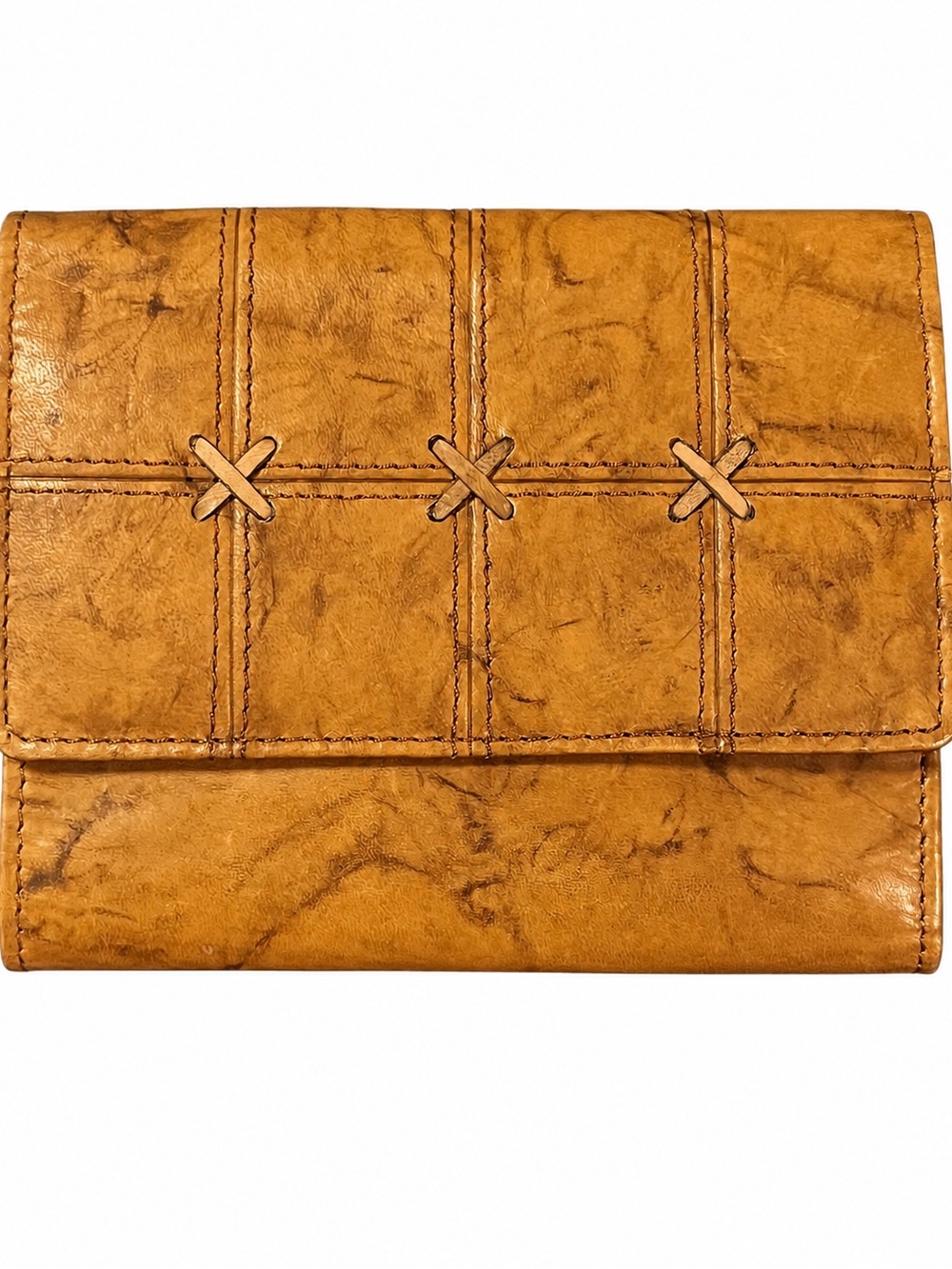 NWT Vintage Prince Gardner Genuine Leather Taupe Kiss Lock Wallet